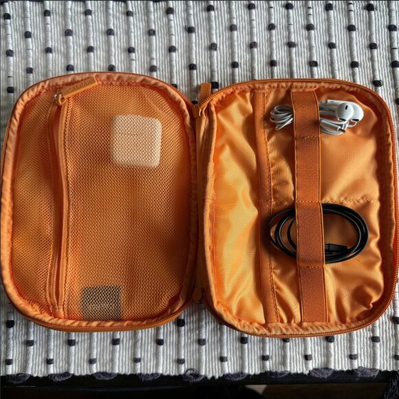 Calpak Travel Tech Organizer orange Checkerboard Print Checkered - Picture 1 of 9